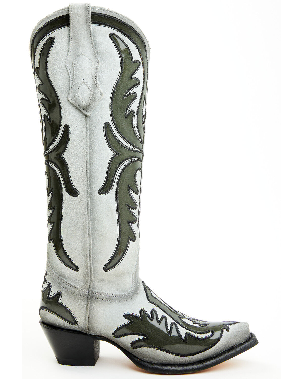 Image #2 - Corral Women's Polymer Blacklight Overlay Tall Western Boots - Snip Toe, White, hi-res