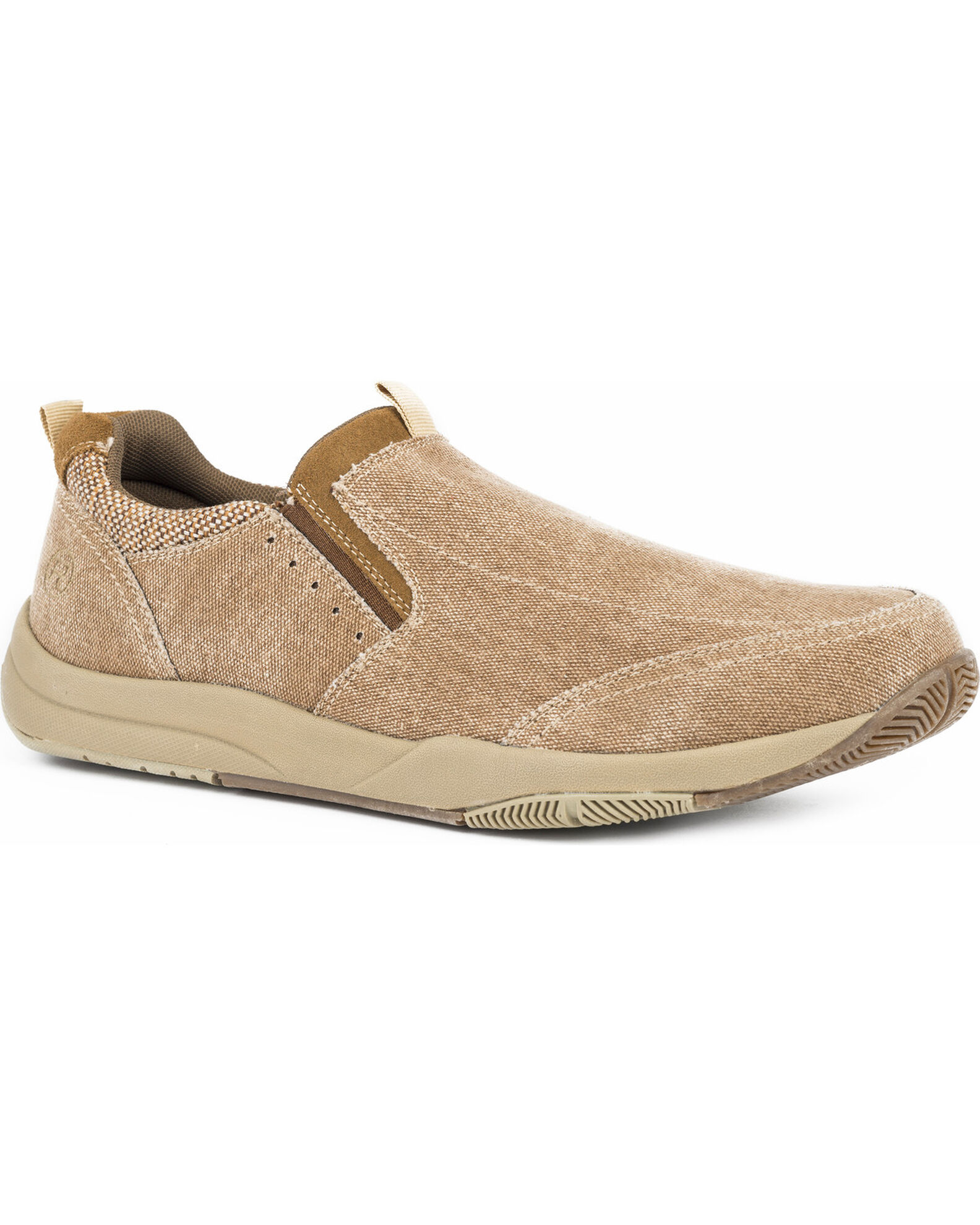 Image #1 - Roper Men's Speed Canvas Swifter Sole Shoes - Round Toe, Tan, hi-res