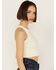 Image #2 - Fornia Women's Floral High Neck Cropped Top, White, hi-res