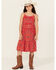 Image #1 - Wrangler Girls' Southwestern Print Sleeveless Maxi Dress, Red, hi-res