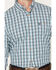 Image #3 - Wrangler Men's Plaid Print Long Sleeve Button-Down Western Shirt, Teal, hi-res