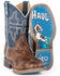 Tin Haul Boys' Rough Stock Western Boots - Square Toe, Brown, hi-res