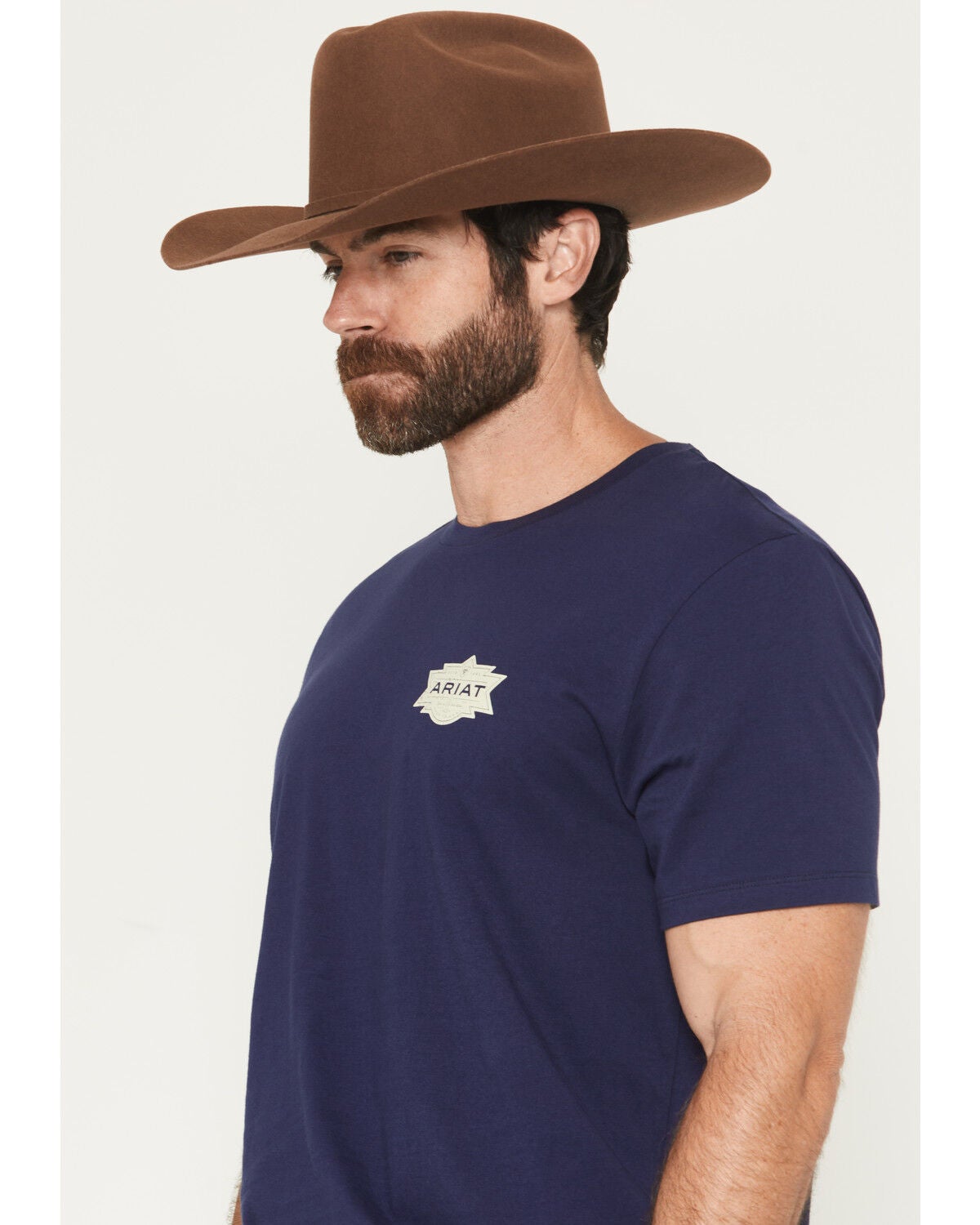 Image #3 - Ariat Men's Mesa Mesa Motif Lockup Short Sleeve Graphic T-Shirt, Blue, hi-res