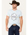 Image #1 - Cinch Men's Boot Barn Exclusive American Denim Co Diamond Short Sleeve Graphic T-Shirt, Light Blue, hi-res