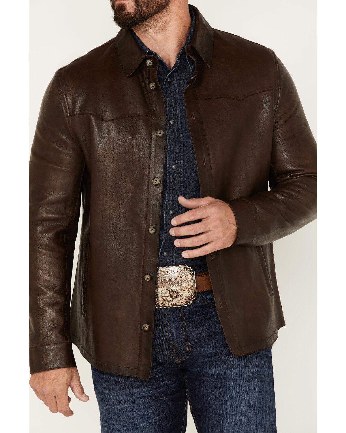 Image #3 - Scully Men's Leather, Chocolate, hi-res