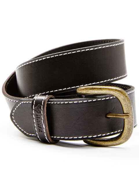 Hawx Men's Brown Contrast Stitching Belt , Brown, hi-res