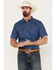 Image #1 - Cody James Men's El Paso Geo Print Short Sleeve Snap Western Shirt, Navy, hi-res