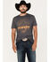 Image #1 - Wrangler Men's Scenic Outline Logo Graphic T-Shirt , Charcoal, hi-res