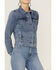 Velvet Heart Women's Russ Frayed Denim Side Zip Jacket, Blue, hi-res
