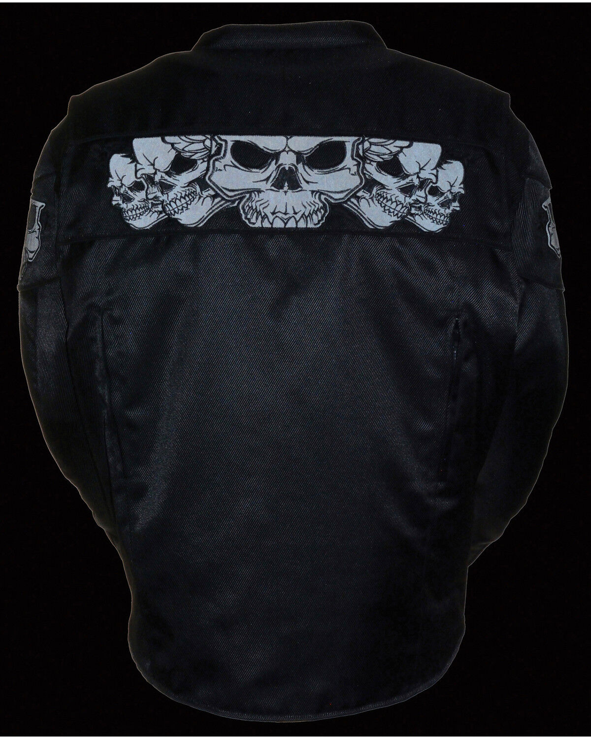 Image #2 - Milwaukee Leather Men's Reflective Skulls Textile Jacket, Black, hi-res