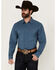 Image #1 - Kimes Ranch Men's Linville Solid Long Sleeve Button-Down Performance Western Shirt, Blue, hi-res