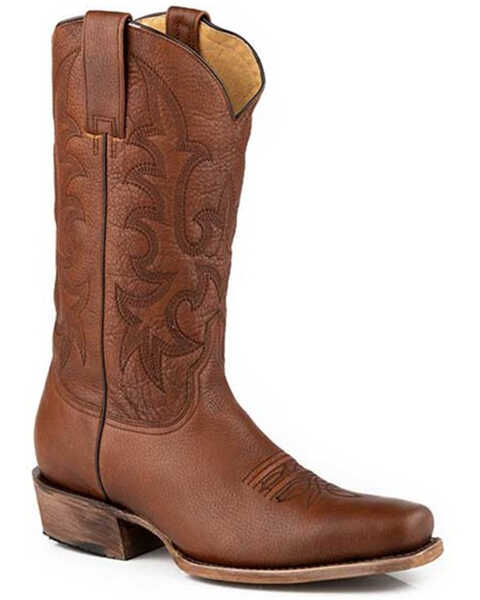 Image #1 - Stetson Men's Sharp Western Boots - Snip Toe, Brown, hi-res