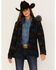Image #1 - Outback Trading Co. Women's Southwestern Print Faux Fur Myra Coat, Teal, hi-res