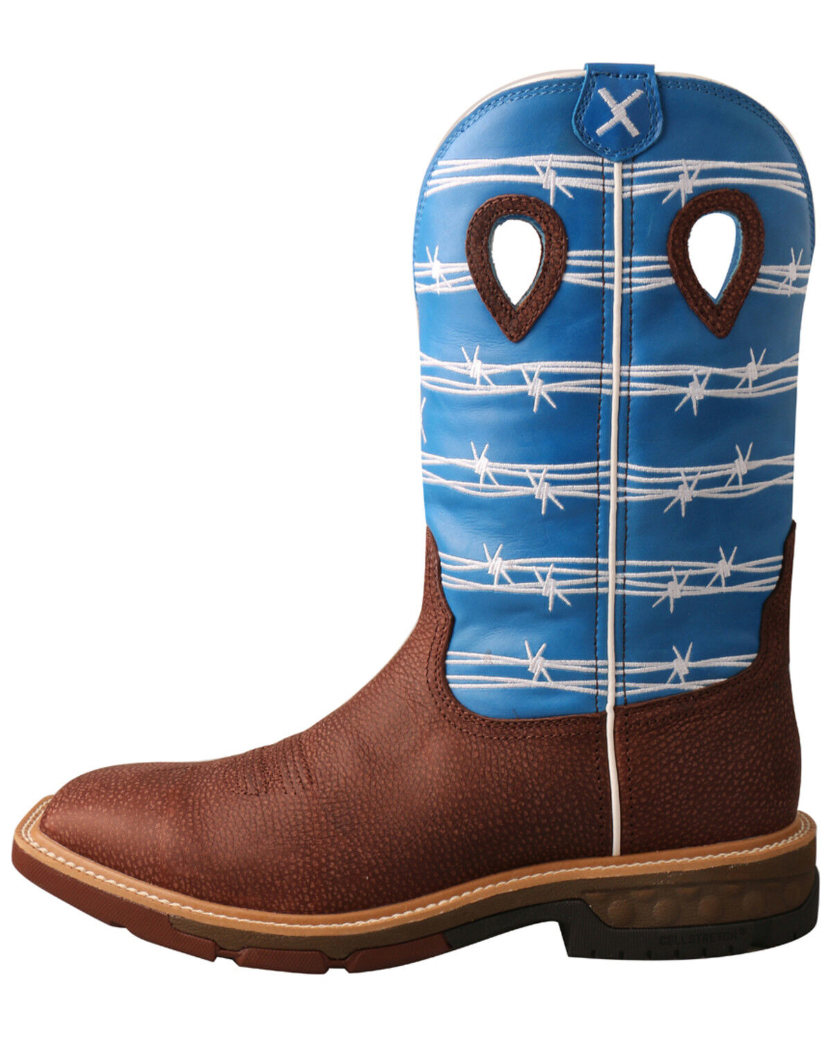 Image #3 - Twisted X Men's CellStretch Western Boots - Broad Square Toe, Burgundy, hi-res