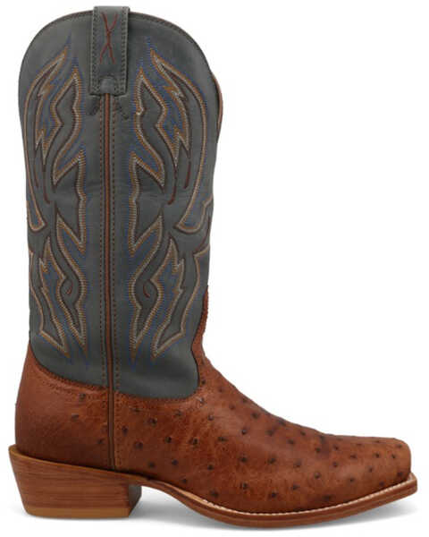 Image #2 - Twisted X Men's 13" Exotic Full Quill Ostrich Western Boots - Square Toe, Grey, hi-res