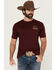 Image #2 - Troll Co Men's Homestead Logo Short Sleeve Graphic Work T-Shirt, Maroon, hi-res