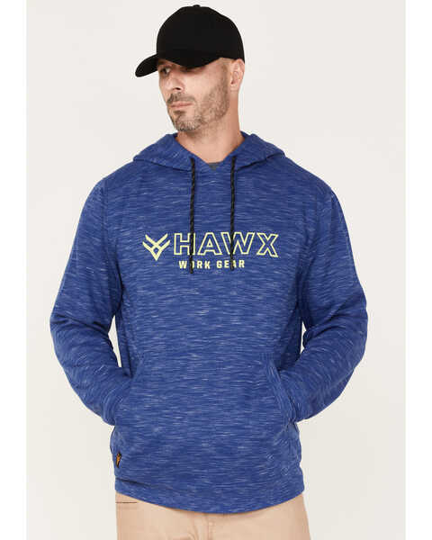 Image #1 - Hawx Men's Graphic Slub Pullover Hooded Work Sweatshirt, Bright Blue, hi-res
