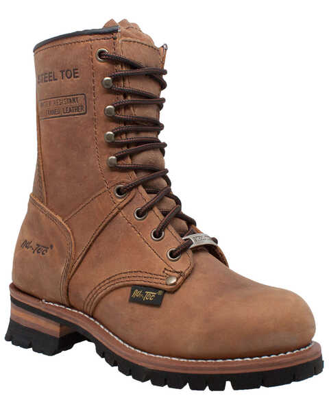 Image #1 - Ad Tec Women's Logger Boots - Steel Toe, Brown, hi-res