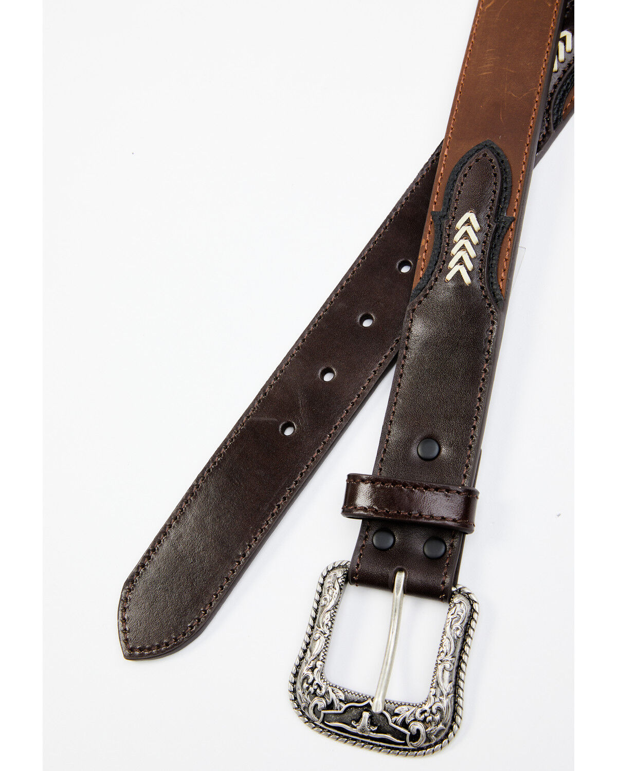 Image #3 - Cody James Men's Praying Cowboy Concho Belt, Brown, hi-res