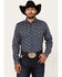 Image #1 - Cody James Men's El Camino Hills Floral Print Long Sleeve Button-Down Stretch Western Shirt , Navy, hi-res