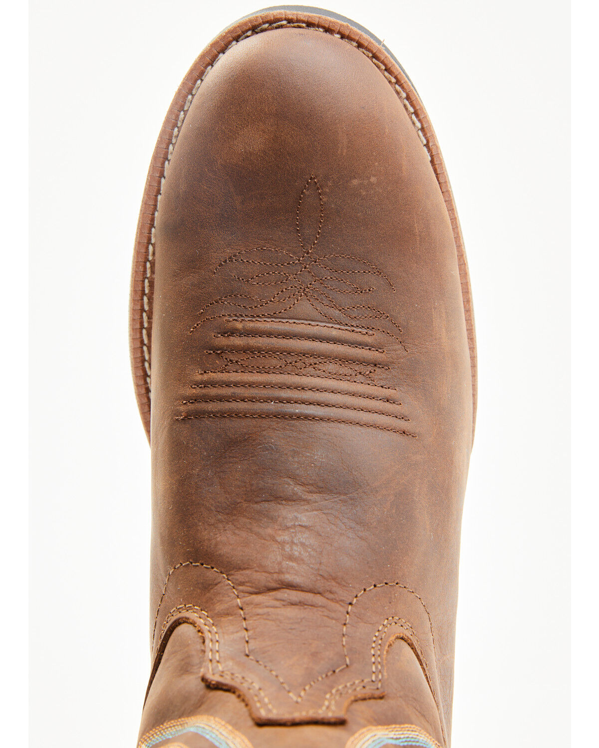 Image #6 - Justin Men's Rendon Western Boots - Round Toe, Pecan, hi-res