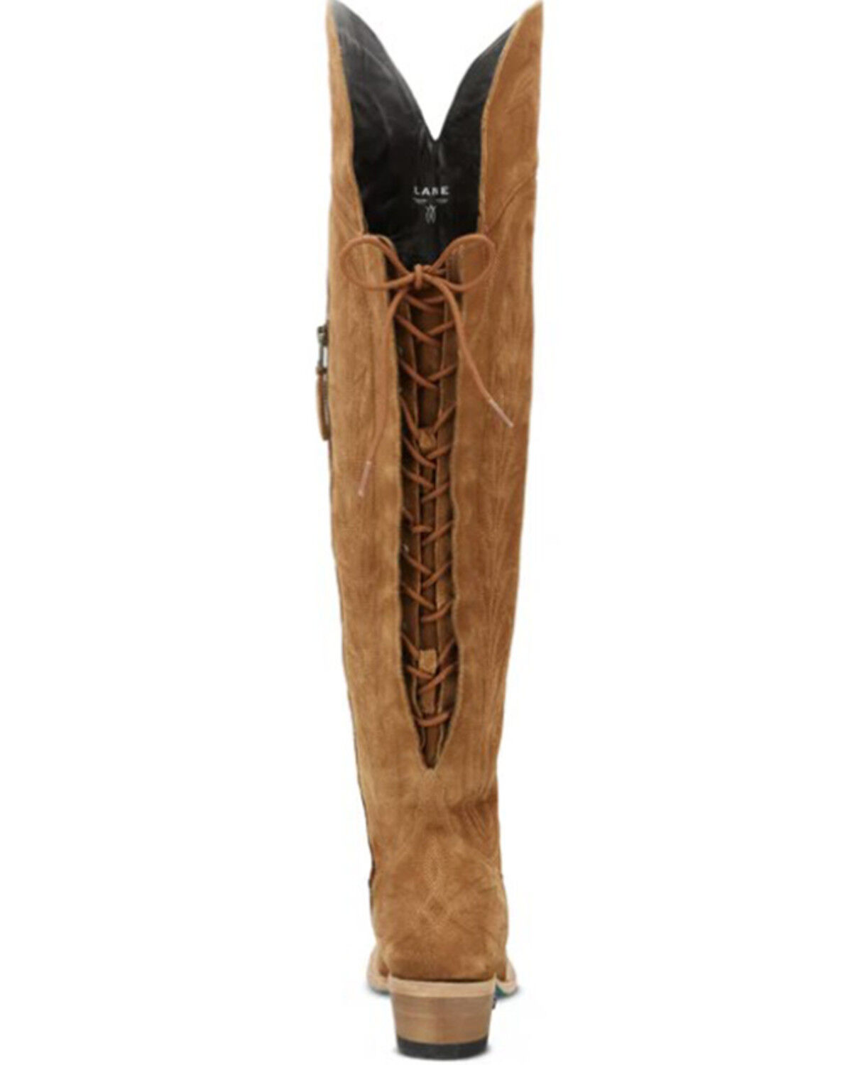 Image #5 - Lane Women's Lexington Suede Over The Corset Western Boots - Snip Toe, Caramel, hi-res