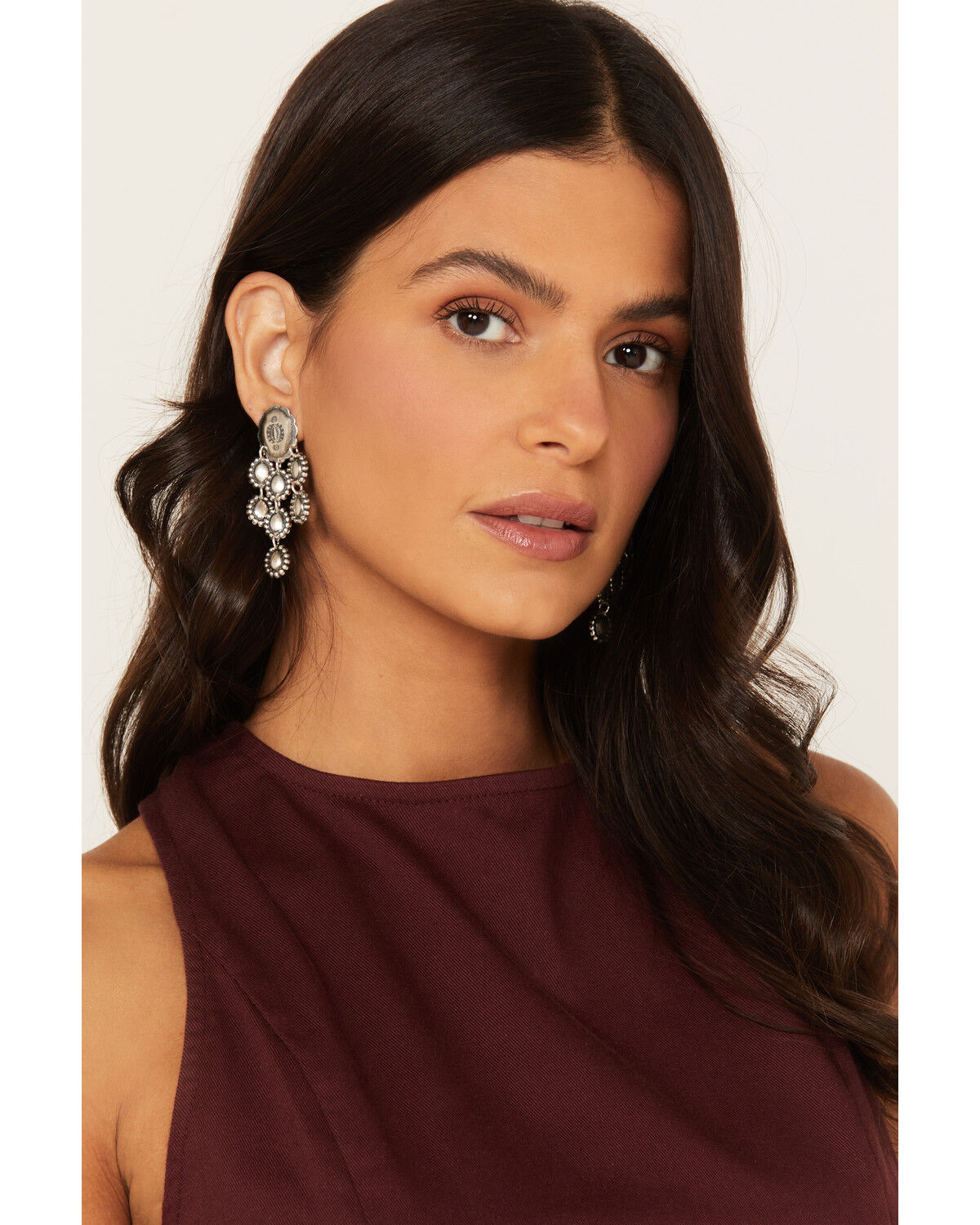 Image #1 - Paige Wallace Women's Silver Concho Dangle Earrings, Turquoise, hi-res