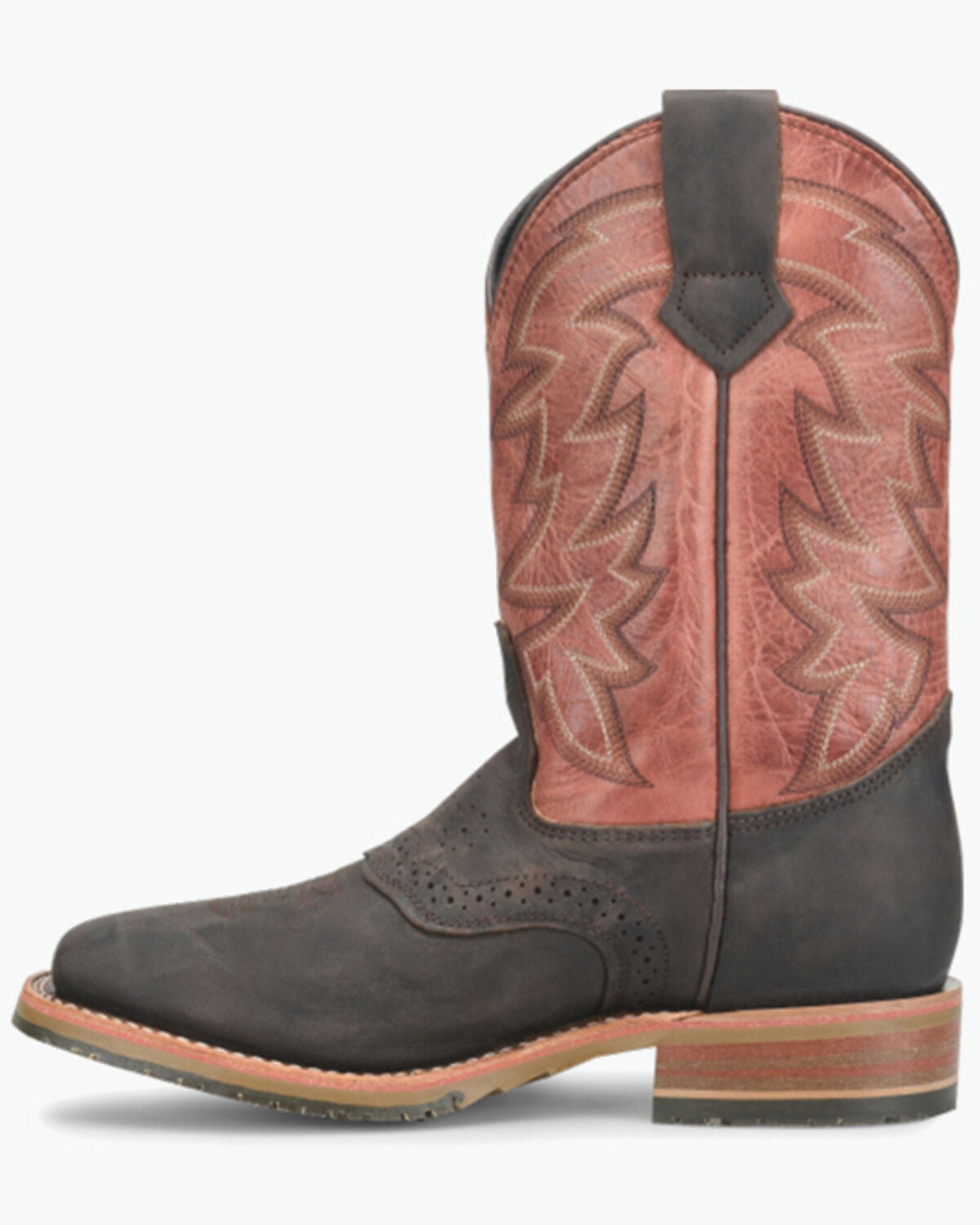 Image #2 - Double H Men's 11" Young Pull-On Work Boots - Steel Toe, Brown, hi-res