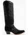 Image #2 - Corral Women's Crystal Embroidered Tall Western Boots - Snip Toe, Black, hi-res