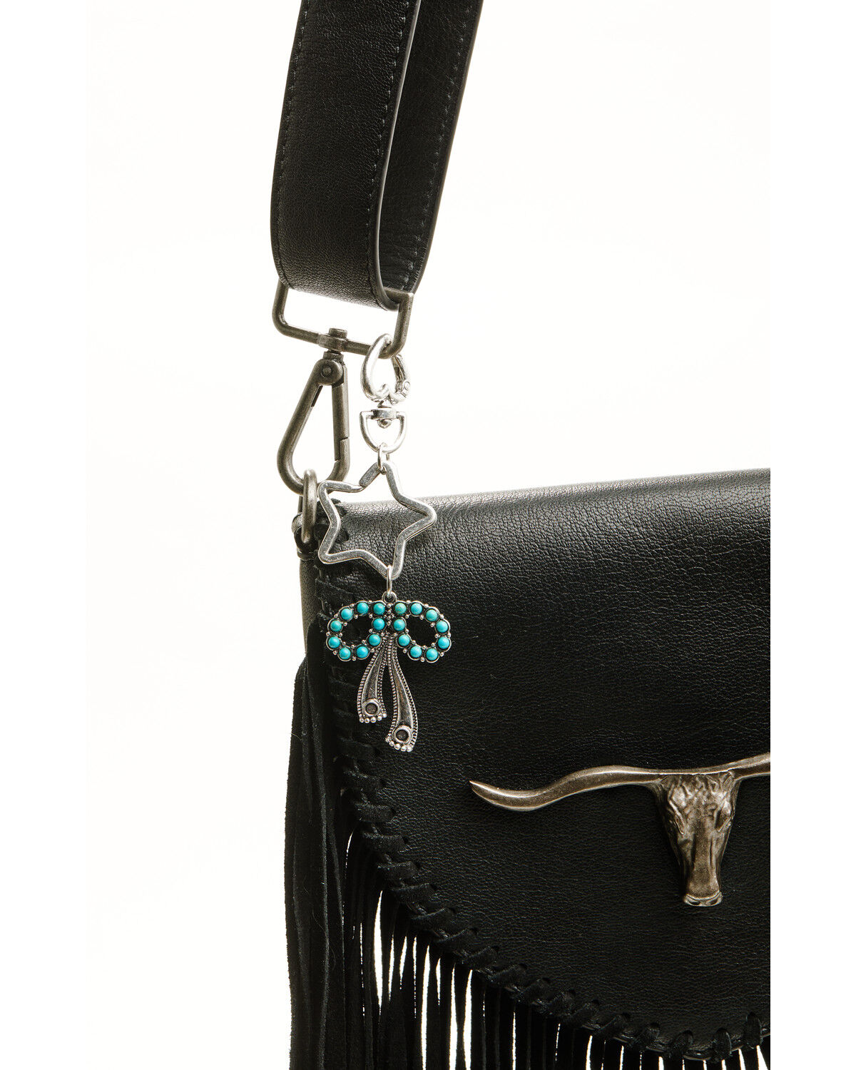 Image #1 - Shyanne Women's Star Turquoise Bow Bag Charm, Silver, hi-res