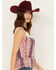 Image #2 - Wild Moss Women's Print Peplum Crochet Trim Top, Multi, hi-res