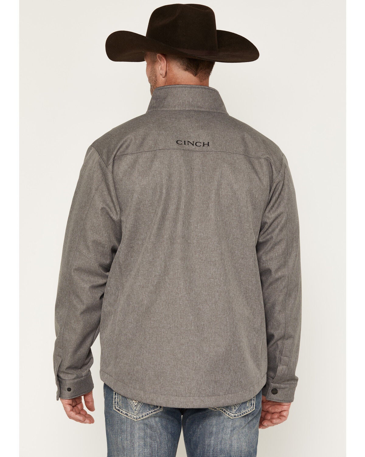 Image #4 - Cinch Men's Bonded Solid Concealed Carry Softshell Jacket, Grey, hi-res