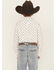 Image #4 - Ariat Boys' Classic Geo Print Long Sleeve Button-Down Western Shirt, White, hi-res