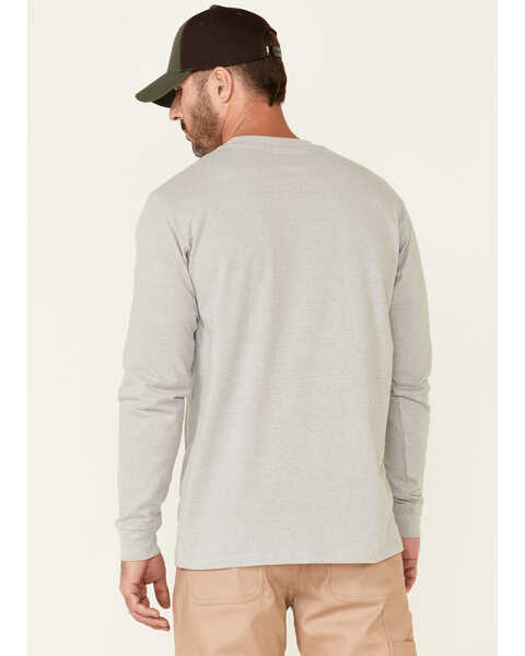Image #4 - Hawx Men's Solid Forge Long Sleeve Work Pocket T-Shirt - Big, Light Grey, hi-res
