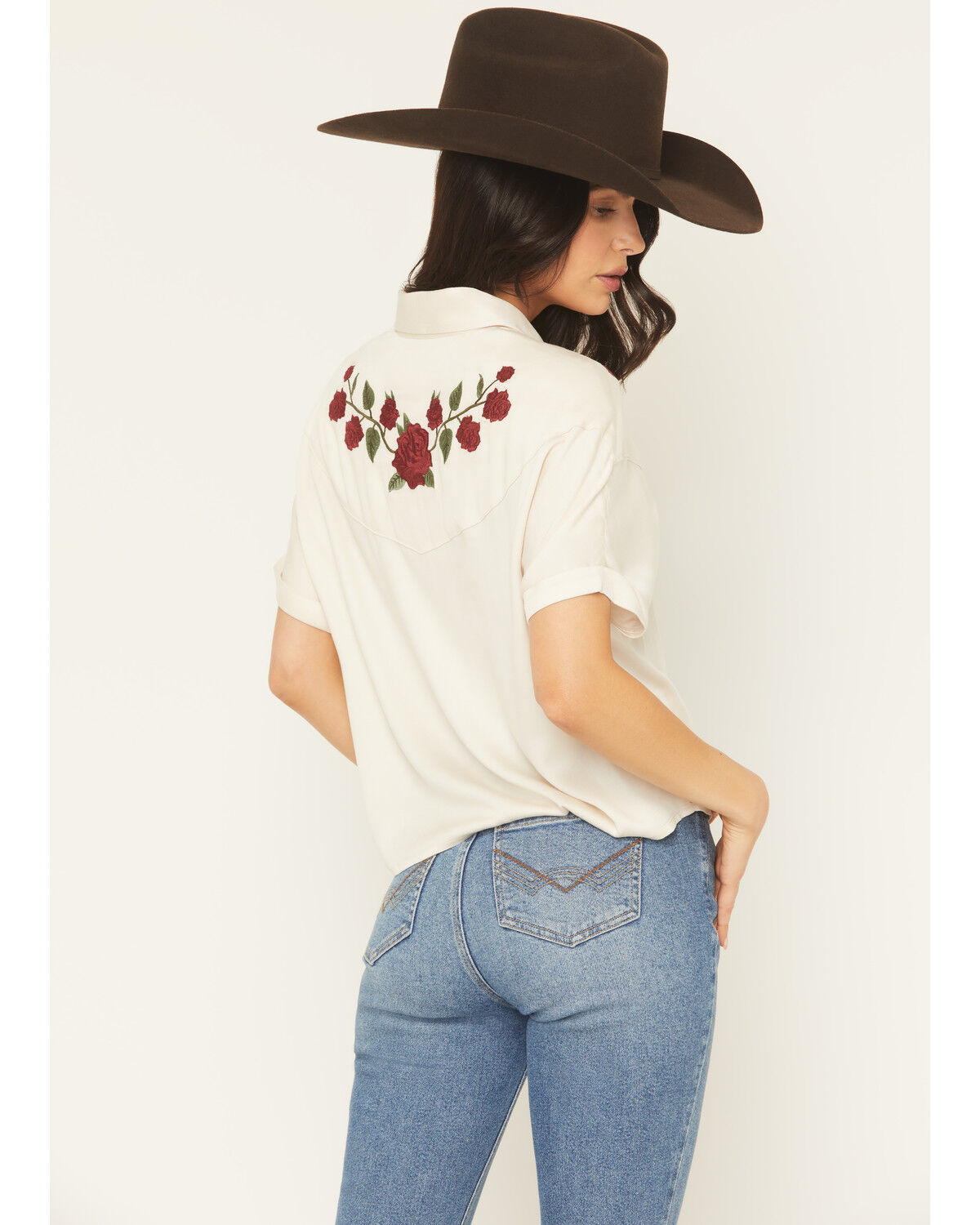 Image #4 - Idyllwind Women's Songwriter Short Sleeve Snap Sateen Western Shirt, Cream, hi-res