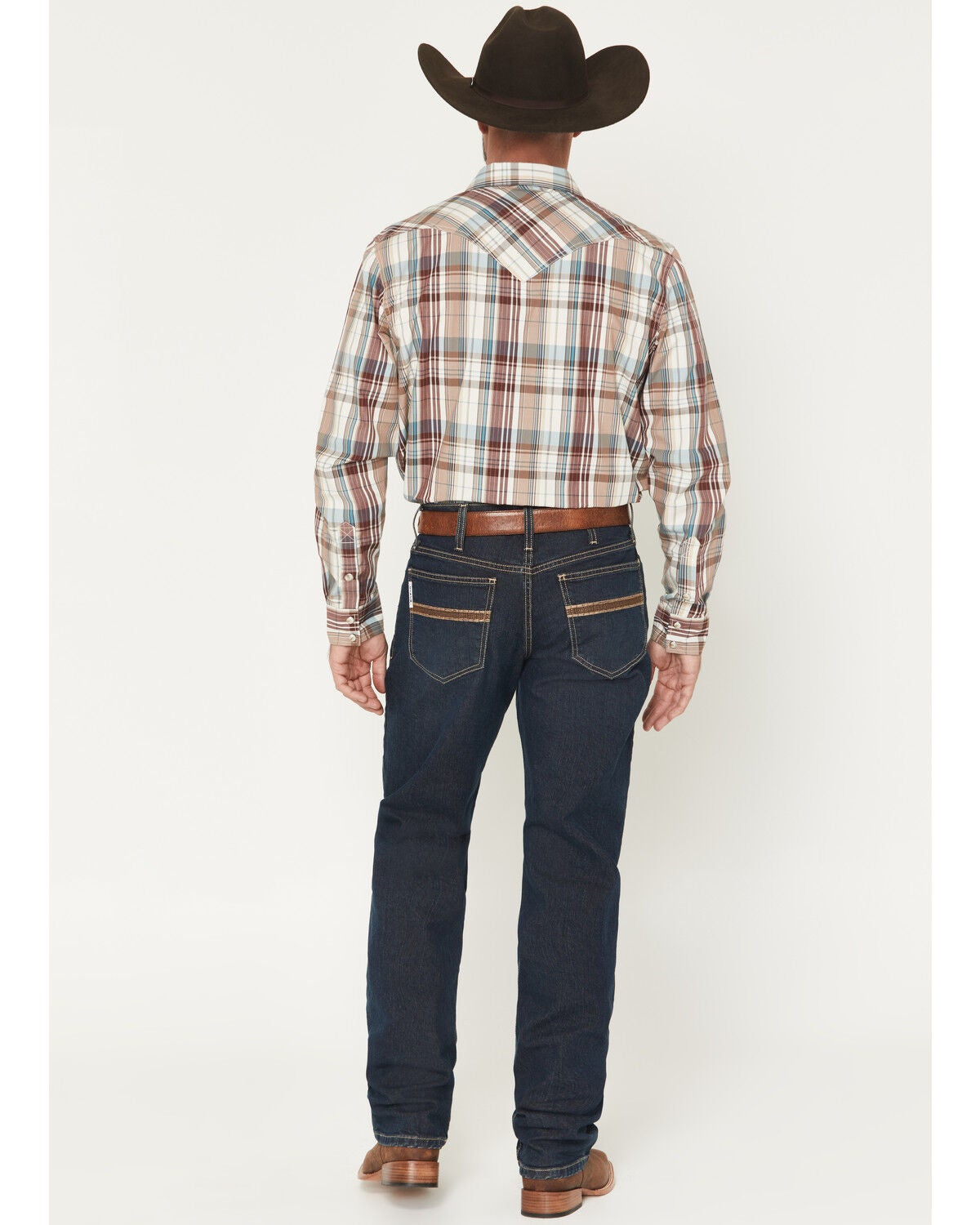 Image #3 - Cinch Men's White Label Dark Wash Relaxed Straight Performance Stretch Denim Jeans, Indigo, hi-res