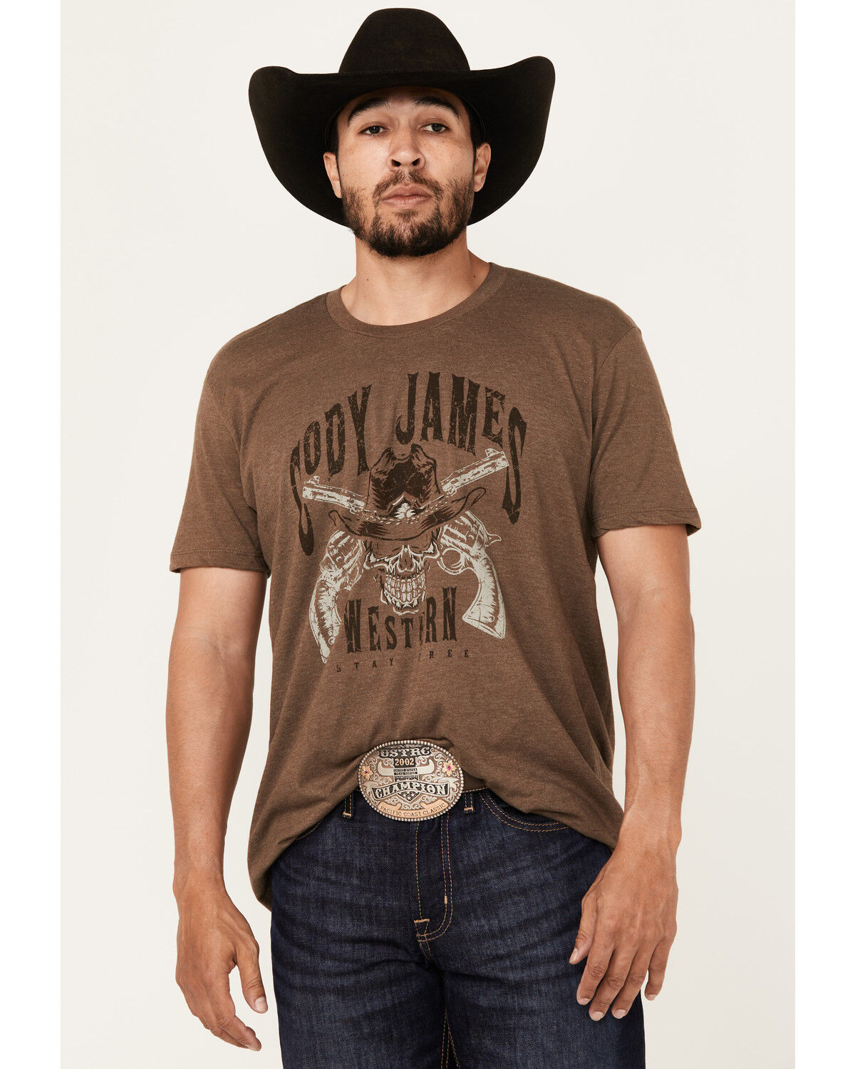 Image #1 - Cody James Men's Stay Free Short Sleeve Graphic T-Shirt, Dark Brown, hi-res