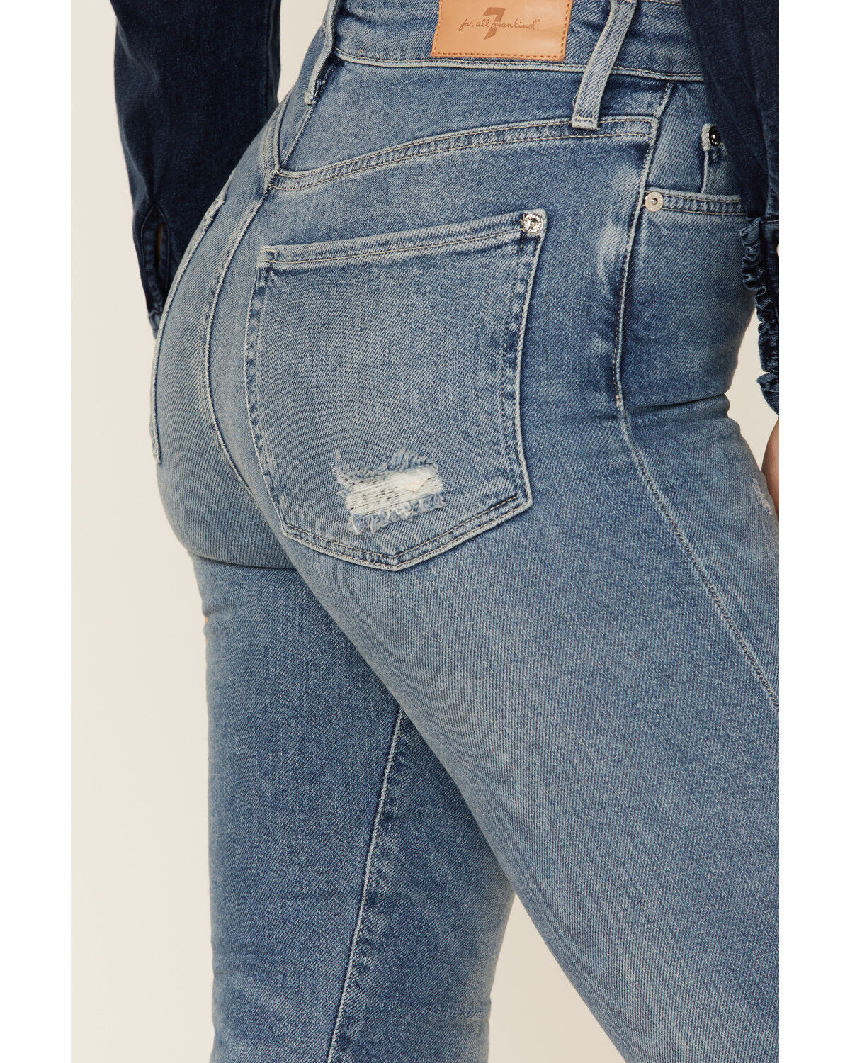 Image #4 - 7 For All Mankind Women's Ultra High Rise Slim Kick-Flare Jeans, Blue, hi-res