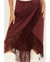 Image #2 - Shyanne Women's Faux Suede Wrap Fringe Skirt , Maroon, hi-res
