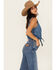 Image #2 - Wrangler Retro Women's Dark Wash Tie-Front Sleeveless Snap Western Shirt, Dark Wash, hi-res