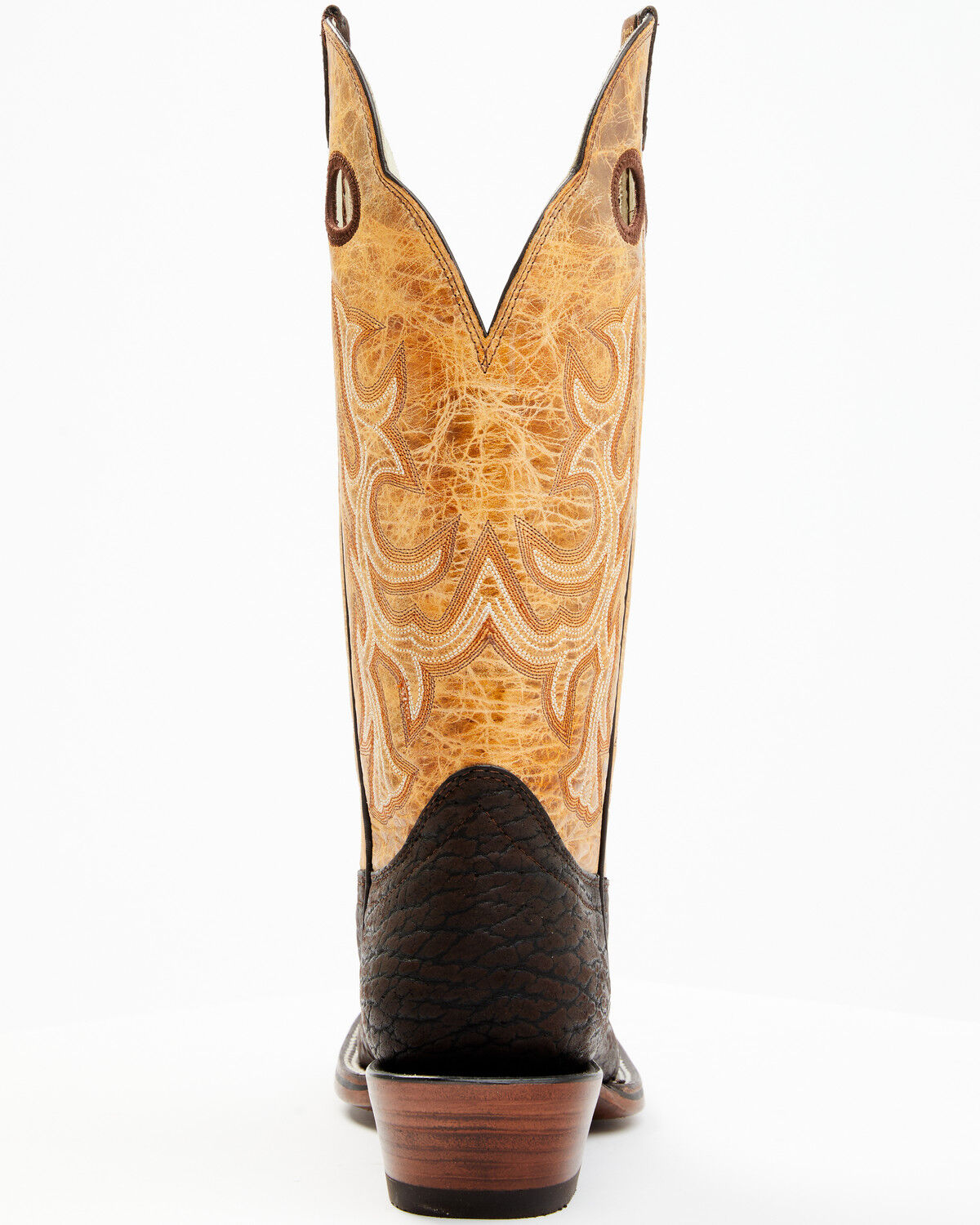 Image #5 - Hondo Boots Men's Bullhide Western Boots - Broad Square Toe, Brown, hi-res