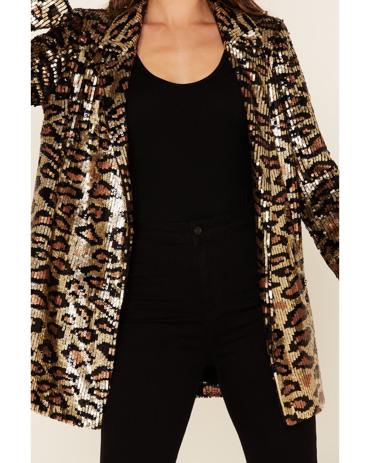 Cheetah Sequin Blazer Dress | Sheplers