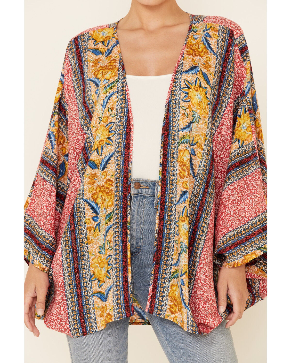 Image #2 - Band of the Free Women's Multi Print Grace Kimono, , hi-res