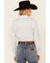 Image #4 - Ely Walker Women's Southwestern Tile Print Long Sleeve Pearl Snap Western Shirt , White, hi-res