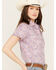 Image #2 - Rough Stock by Panhandle Women's Paisley Print Stretch Short Sleeve Western Pearl Snap Shirt, Multi, hi-res