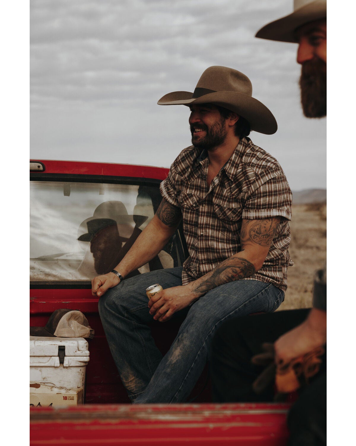 Image #1 - Cody James Men's Grit Plaid Print Short Sleeve Snap Western Shirt, Brown, hi-res