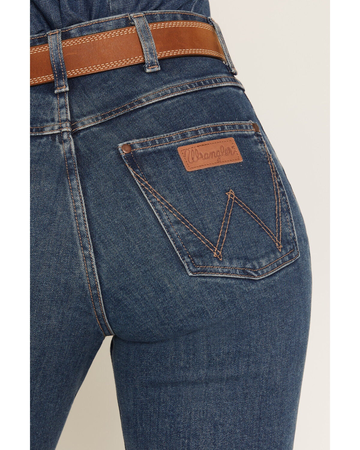 Image #4 - Wrangler Women's Emmy Dark Wash High Rise Rodeo Bootcut Stretch Denim Riding Jeans, Dark Wash, hi-res