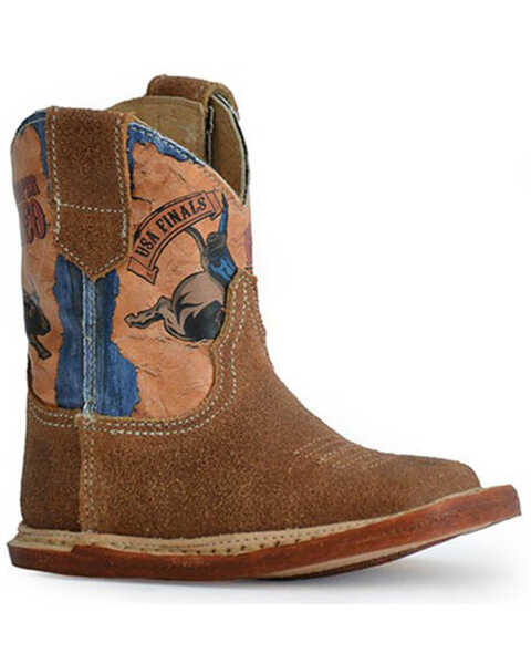 Roper Infant Boys' Rodeo Finals Cowbaby Western Boots - Square Toe, Brown, hi-res