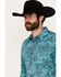 Image #2 - Gibson Men's Even Flow Paisley Print Long Sleeve Button-Down Western Shirt, Turquoise, hi-res