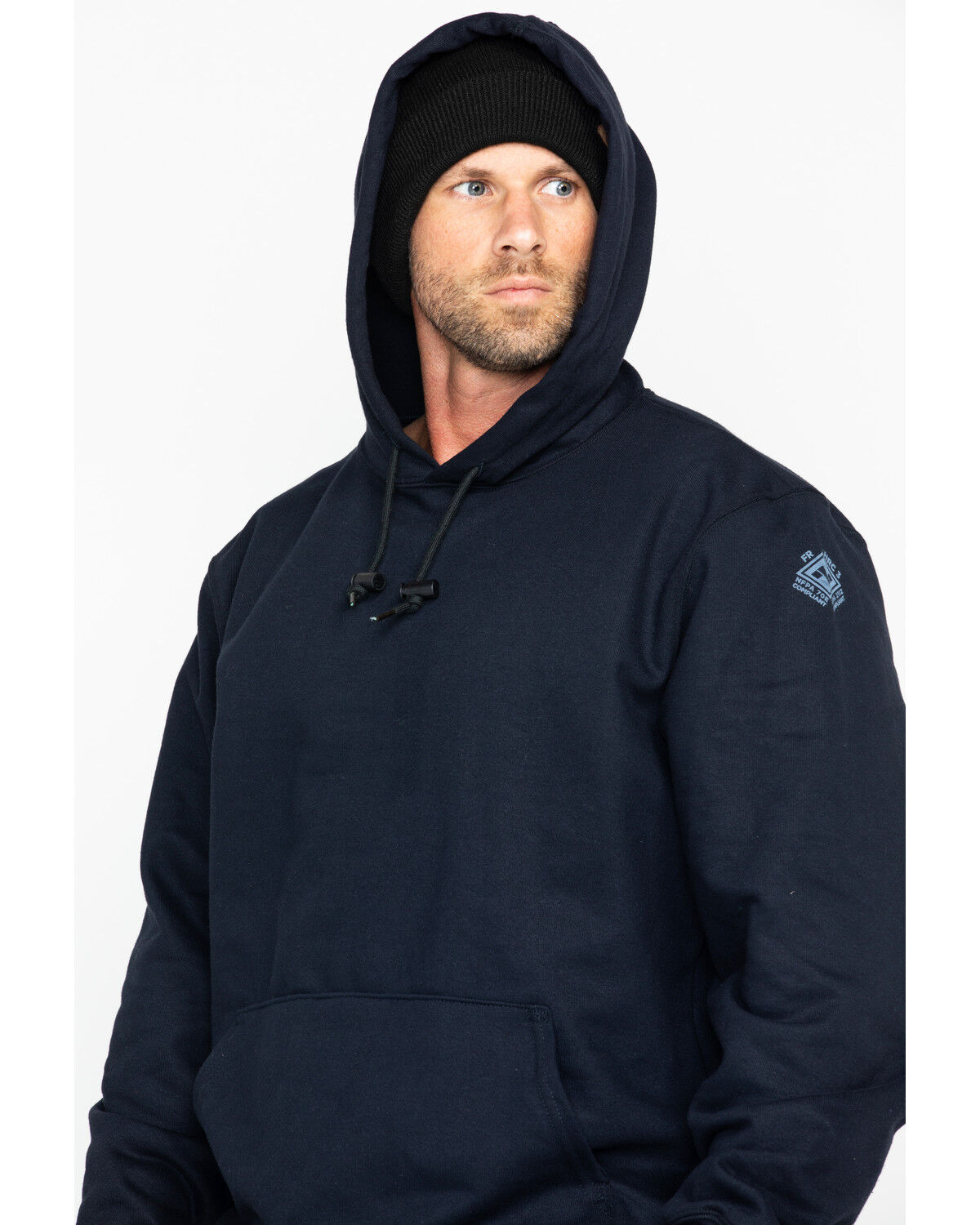 Image #5 - NSA TECGEN Men's FR Heavyweight Pullover Work Sweatshirt - 2X-3X, Navy, hi-res